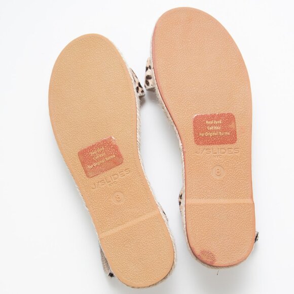 J/Slides Rosie Sandals Calf Hair Espadrille Leopard Print Tan Brown Size 8 NWOT - Picture 6 of 10
